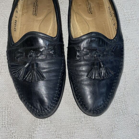 Santoni Italy Men’s Casual Loafers Size 10.5 D Black Leather Going Out Comfort main image 12